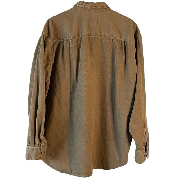 Vintage Mens Shirt Extra Large Corduroy Fall Shacket Neutral Outdoors Layering - Picture 3 of 6